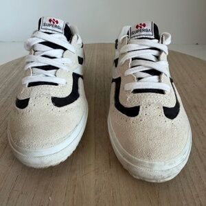 Superga per ABC-Mart White & Black Suede Sneakers Size 35.5 Women’s US 5